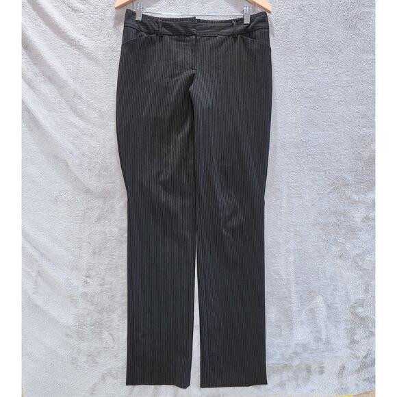 Express Design Studio Womens Black Striped Editor Straight Leg Pants Size 6 Y2K0 - Picture 1 of 13